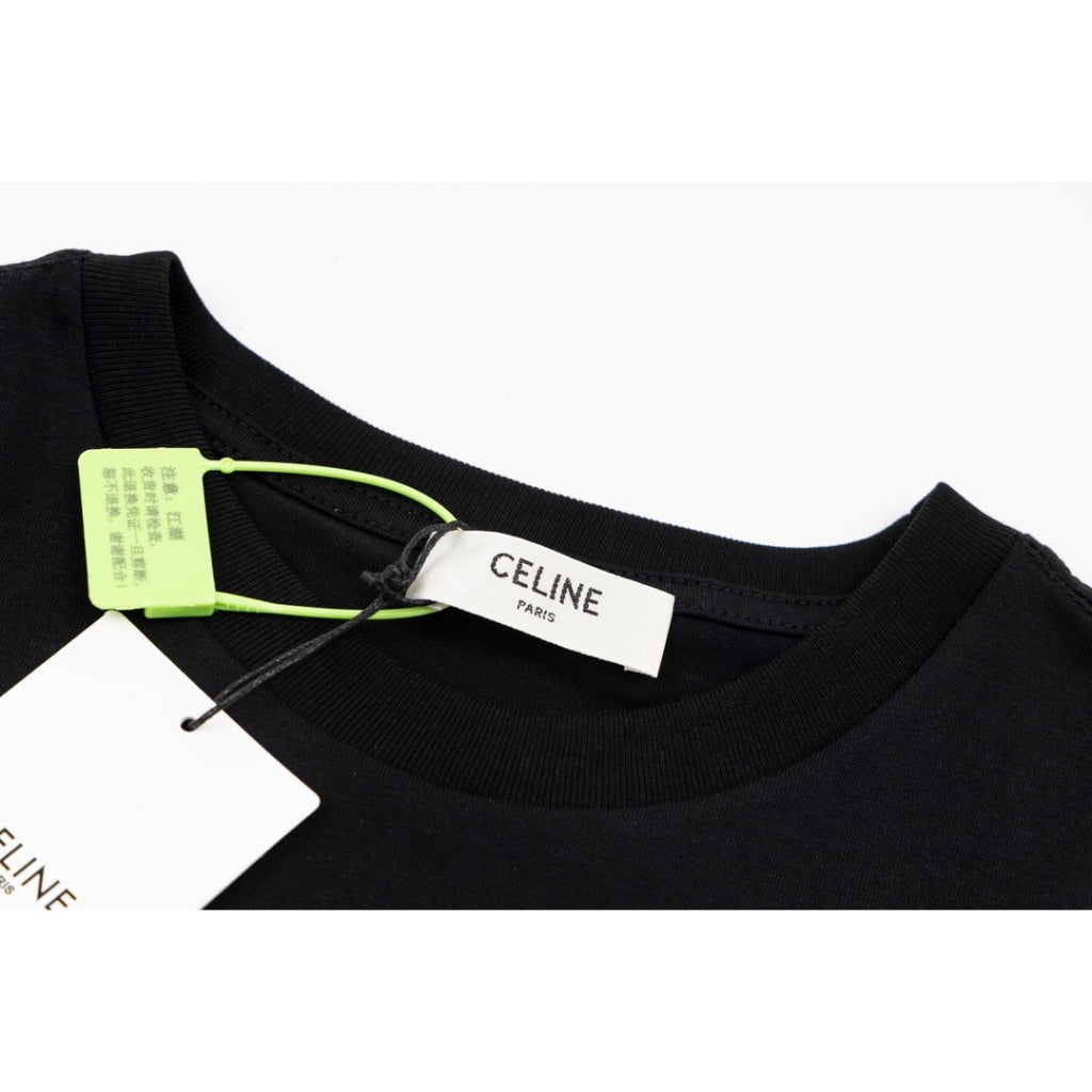 Camiseta Celine Logobrand Strass Black