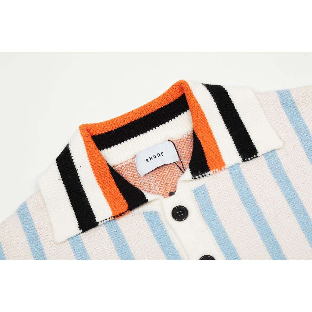 Camiseta Rhude Lã Orange Stripes Jacquard