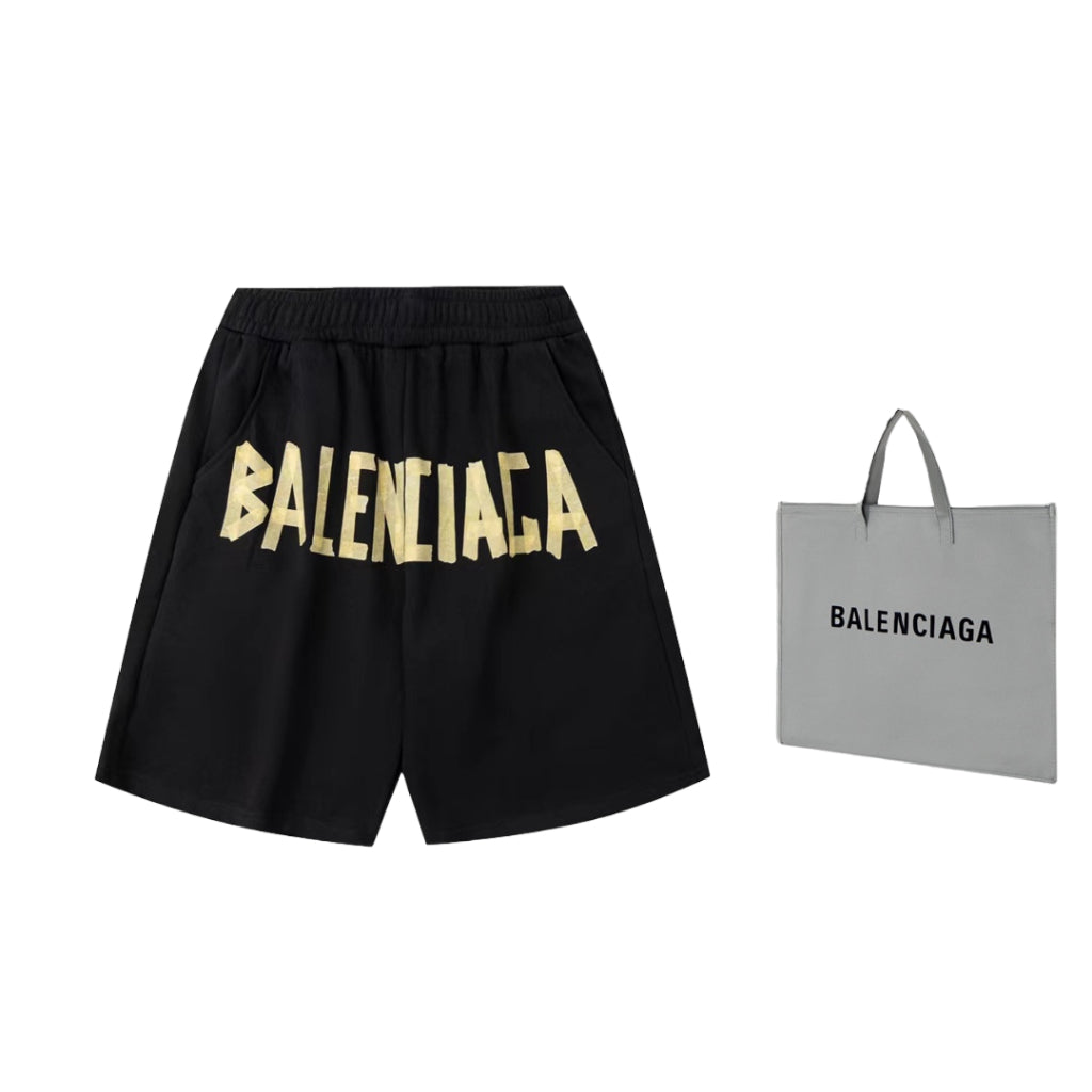 Bermuda Balenciaga Moletom Logobrand BB Black