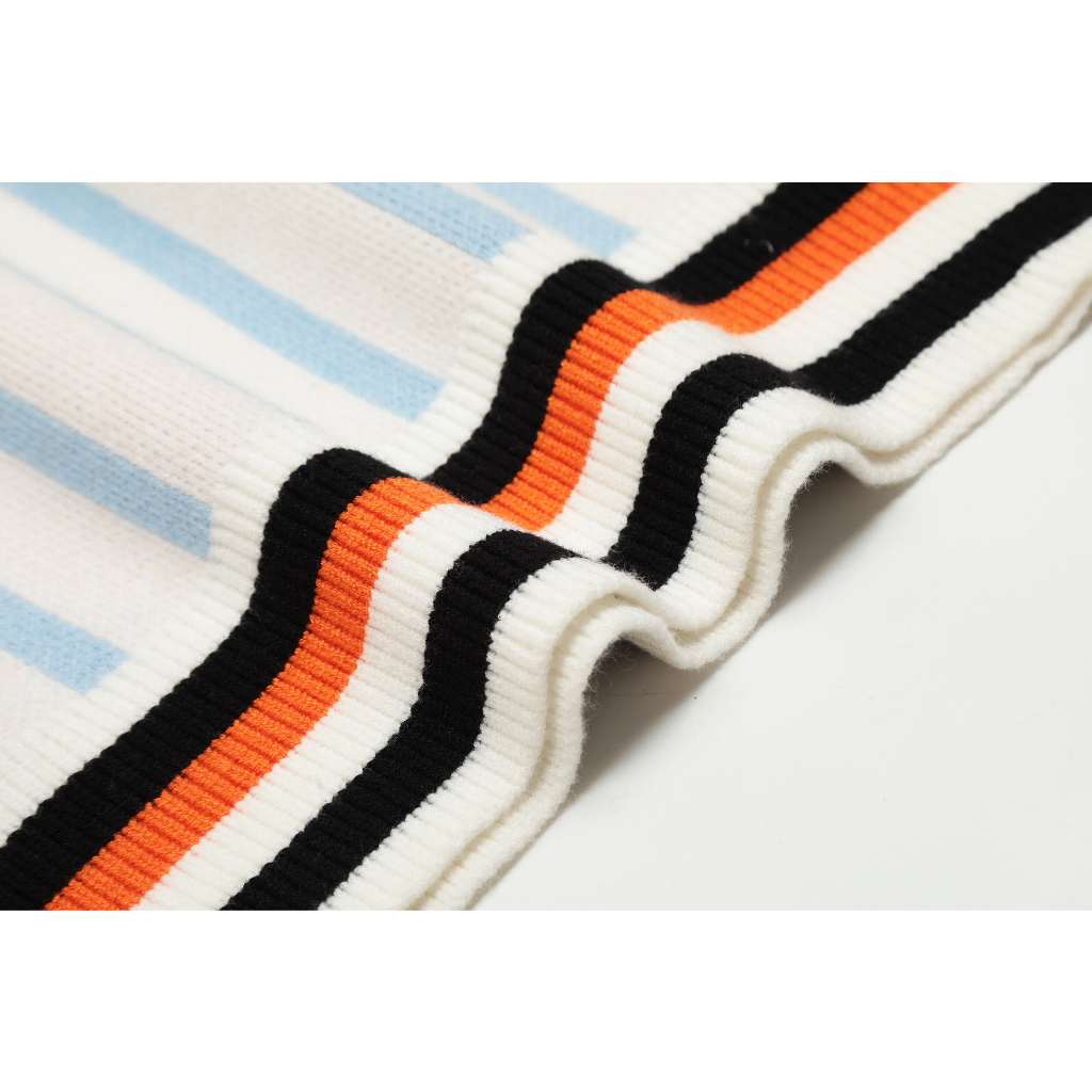 Camiseta Rhude Lã Orange Stripes Jacquard