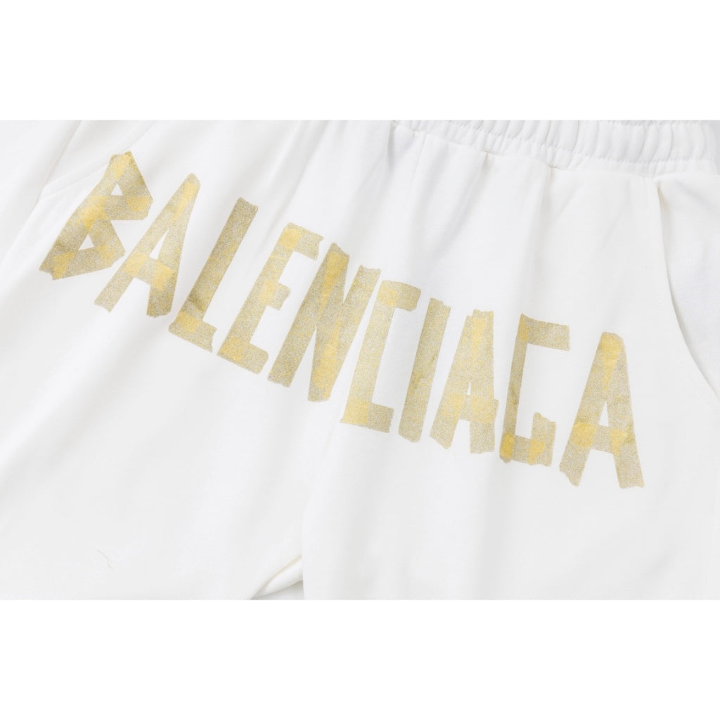 Bermuda Balenciaga Moletom LogoBrand BB White