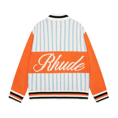 Camiseta Rhude Lã Orange Stripes Jacquard