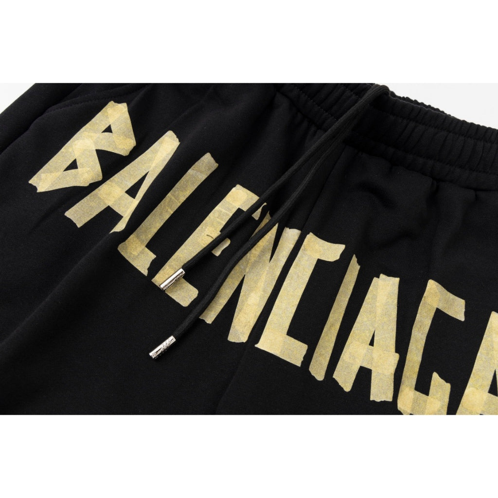 Bermuda Balenciaga Moletom Logobrand BB Black