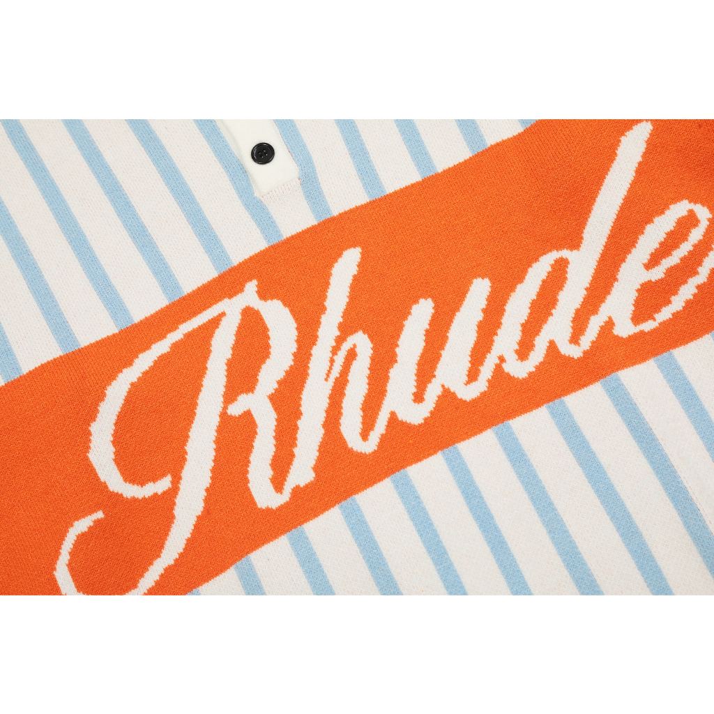 Camiseta Rhude Lã Orange Stripes Jacquard