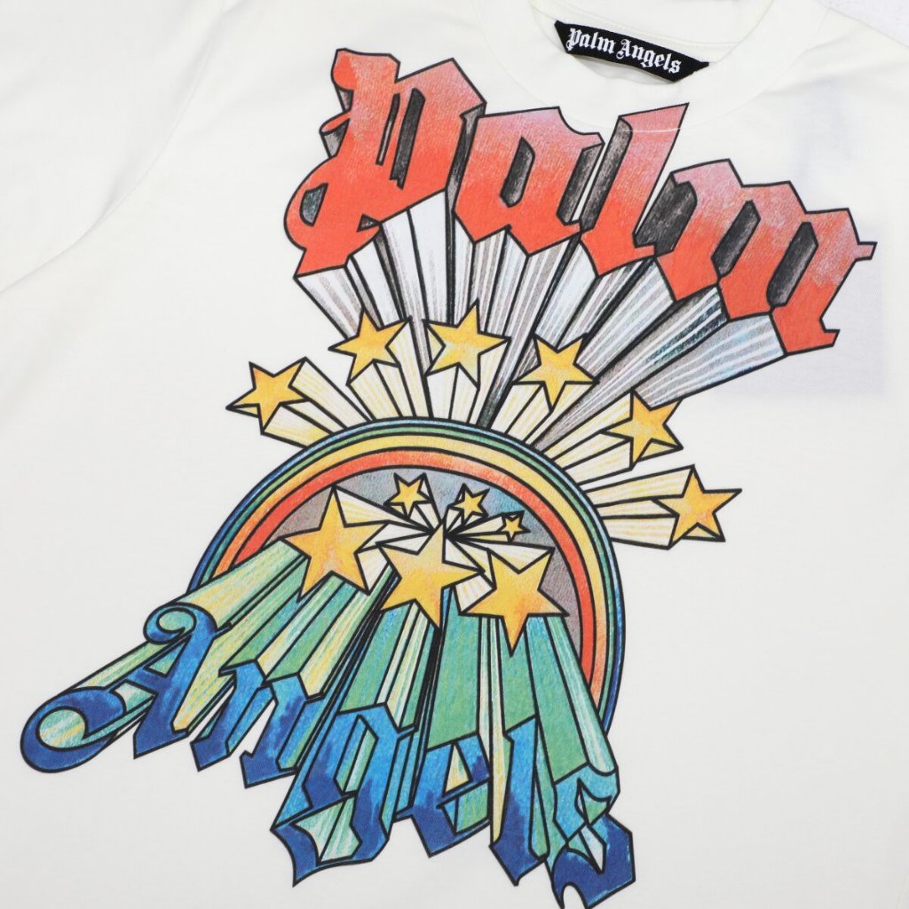 Camiseta Palm Angels Rainbow Cream