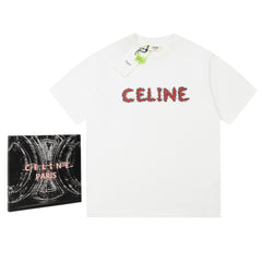 Camiseta Celine Logobrand Strass White