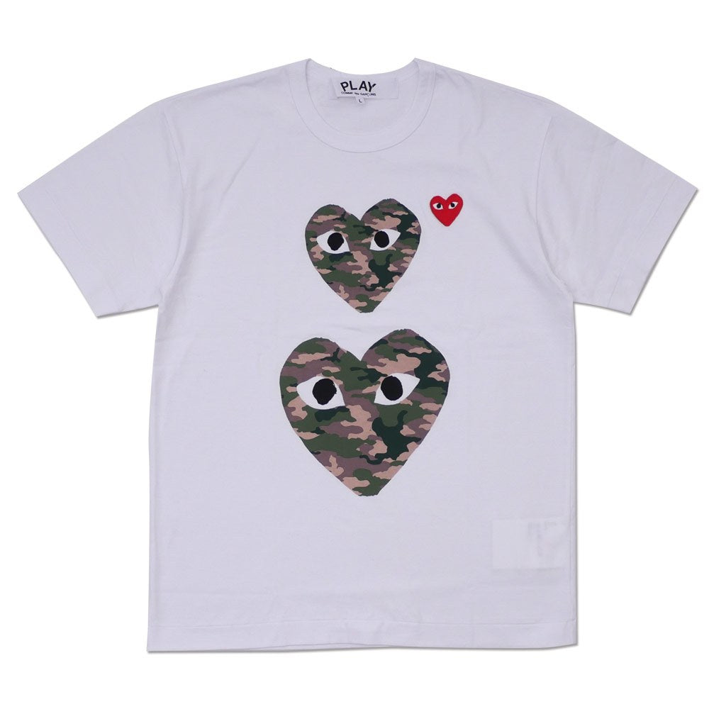 Camiseta Play Comme Des Garçons White Heart