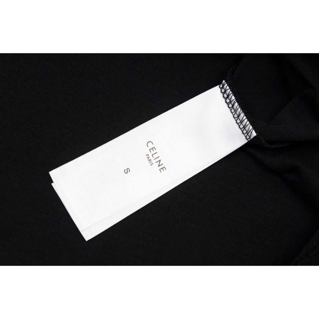 Camiseta Celine Logobrand Strass Black