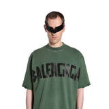 Camiseta Balenciaga Tape Logo Verde