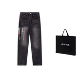 Calça Amiri Jeans Skinni Black Printed