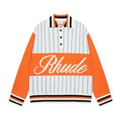 Camiseta Rhude Lã Orange Stripes Jacquard