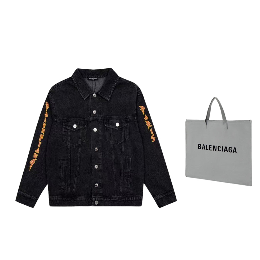 Jaqueta Balenciaga Jeans Logobrand Rock