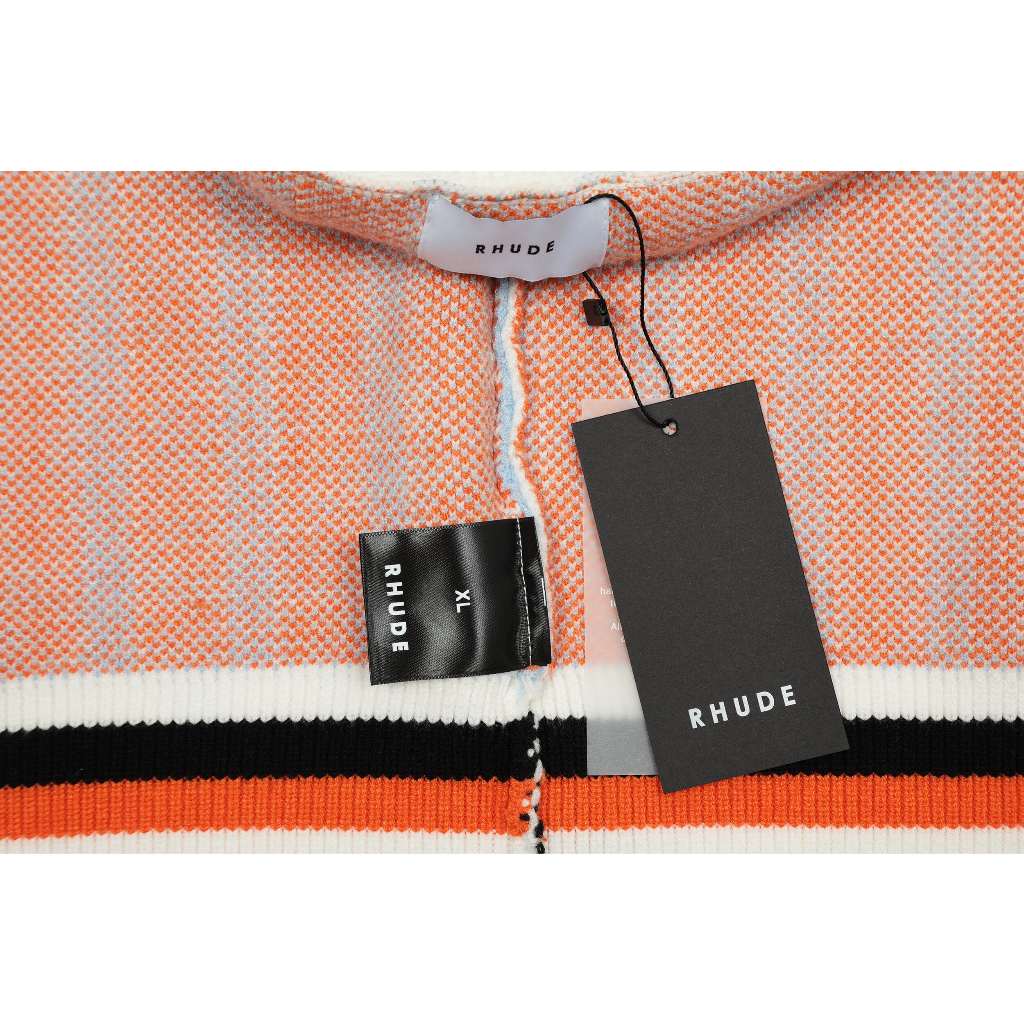 Camiseta Rhude Lã Orange Stripes Jacquard