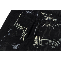 Calça Balenciaga Jeans Graffiti Baggy